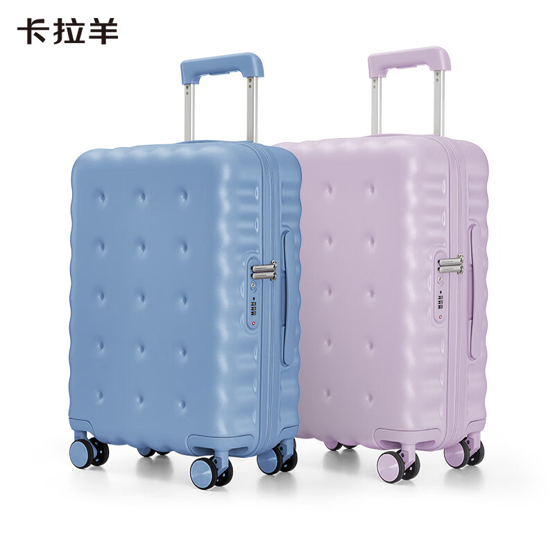 Carany 卡拉羊 防刮纯PC可登机行李箱学生拉杆箱CX8108 燕麦灰 26英寸 券后419元