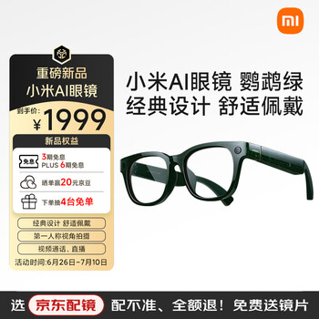 小米（MI）AI眼镜 鹦鹉绿 拍摄眼镜 无线智能眼镜 蓝牙语音通话眼镜 拍照翻译眼镜