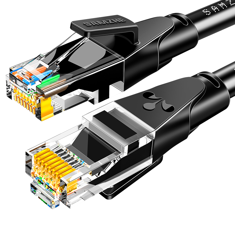 PLUS会员、需首单：山泽 WD6020 六类CAT6 圆线千兆网线 成品跳线 2m 黑色 2.32元