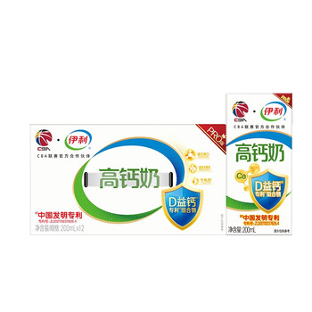 plus会员:伊利 专利高钙牛奶 200ml*12盒
