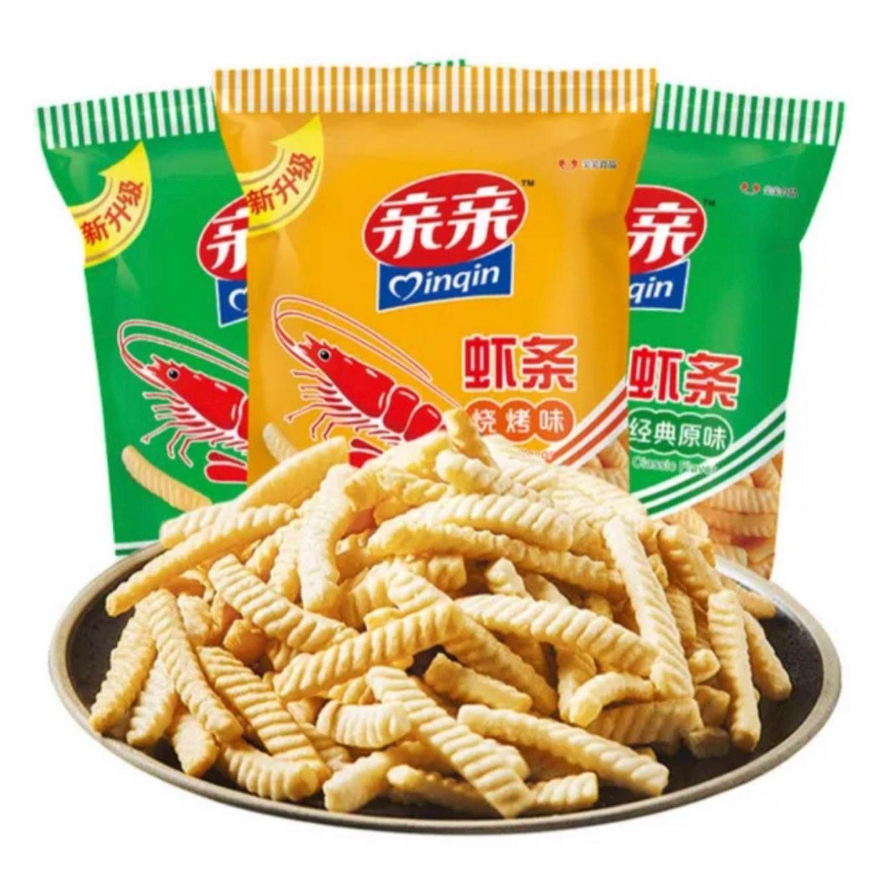亲亲 虾条原味80g 多口味可选 7.7元（需领券，合2.57元/件）