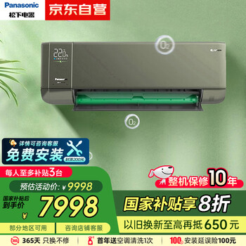 松下 Panasonic 驭氧空调1.5匹 新一级能效变频冷暖空调 Wi-Fi语音智控 纳诺怡除菌自清洁 J13GKS10G