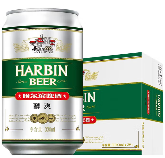 1.24元/听！Harbin Beer 哈尔滨 醇爽9度 330ml*24听