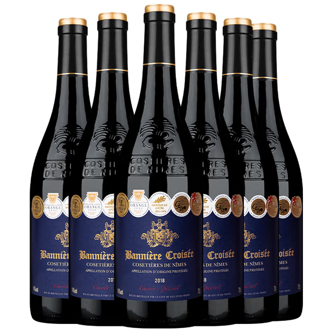 法国原瓶进口！Banniere Croisee 十字军旗 AOP级窖藏干红葡萄酒750mL*6瓶 整箱 ￥168