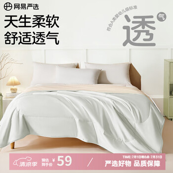 網(wǎng)易嚴(yán)選 云感大豆纖維被 夏涼被 860g 150*200cm 云杉灰