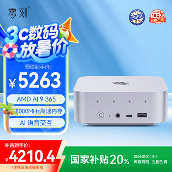 國家補(bǔ)貼：零刻 Beelink SER Pro AMD銳龍 AI9 365 高性能游戲辦公設(shè)計(jì)迷你主機(jī) 冰霜銀 32G+1TB