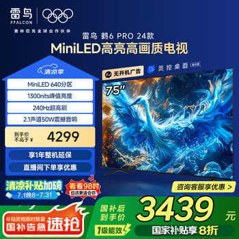 雷鸟 鹤6 Pro 24款 液晶电视75英寸 75S585C Pro