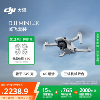 11日0点：大疆 DJI Mini 4K 畅飞套装