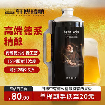 轩博 啤酒 大师精酿啤酒 2L*4桶