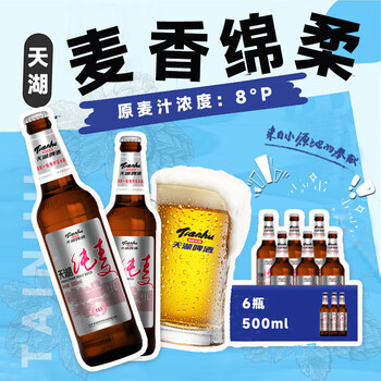 天湖啤酒 8度纯麦啤酒 500ml*6瓶