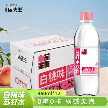 小苏先生 白桃味无糖苏打水 360ml*12瓶