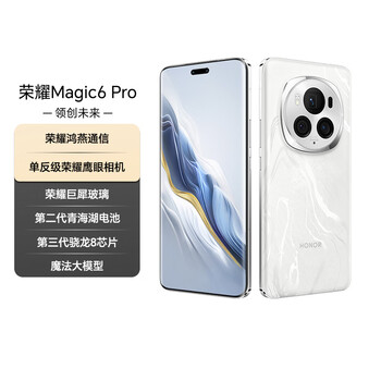 Honor/荣耀 Magic6 Pro 手机 鸿燕通讯单反级鹰眼相机 祁连雪 16GB+1TB