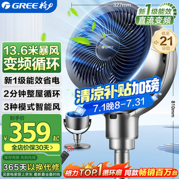 格力 GREE FXDZ-20X62Bg3 直流落地扇 太空灰