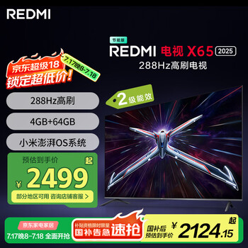 PLUS會員：MI/小米 電視 65英寸 X65 L65RB-RX