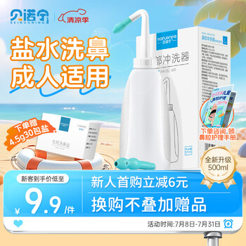 貝諾寧 洗鼻器成人鼻炎鼻腔沖洗器沖鼻器吸鼻器500ml 兒童生理海鹽水噴霧醫(yī)用手動洗鼻壺
