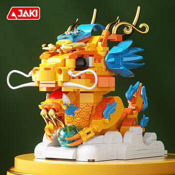 佳奇科技（JAKI）国潮神兽积木拼装模型儿童玩具男女孩生日礼物【吸金祥龙】