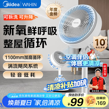 限地区、Plus:华凌美的【小暴风】白天鹅空气循环扇 家用电风扇大风量摇头轻音卧室台式落地扇节能空调扇WH-FGA2001
