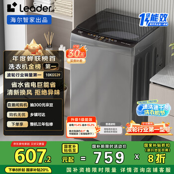 国家补贴：Leader XQB100-L539 波轮洗衣机全自动 10公斤