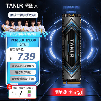 TANLR 探路人2TB SSD固态硬盘 M.2接口NVMe协议 PCIe 3.0 台式机一体机笔记本电脑存储配件 银隼TN330