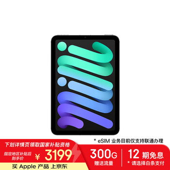 蘋(píng)果 Apple iPad mini 7 2024款 平板電腦（A17 Pro、128GB、5G版、深空灰色）