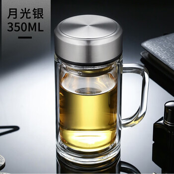 富光拾喜 BESTJOY 雙層玻璃杯 大容量泡茶杯子 350ml本色