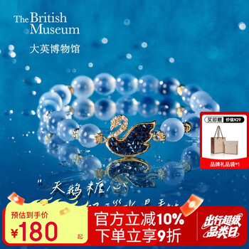 大英博物館 THE BRITISH MUSEUM 天鵝貴族棋盤系列 糖心瑪瑙藍(lán)色手鏈