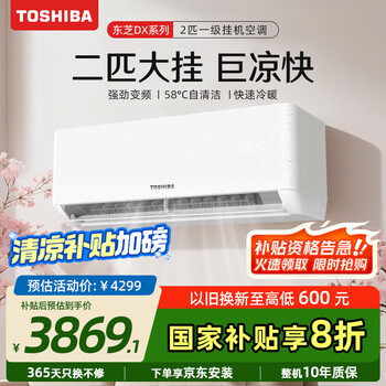 东芝 空调 大2匹 新1级能效 省电 变频冷暖卧室 壁挂机RAS-18TKVG1G4-C RAS-18TAVG1G4-C