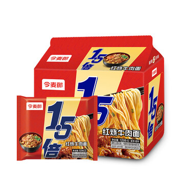 PLUS会员：今麦郎 大今野1.5倍系列 袋装 红烧牛肉 5袋