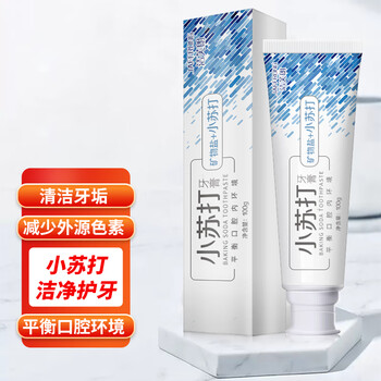 潔芙朗JAFFRONG小蘇打牙膏100g海鹽薄荷清新口氣牙垢牙漬茶漬亮白潔牙口腔護理