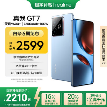 政府補(bǔ)貼，plus:真我 GT7 手機(jī) 天璣9400+ 石墨烯·夜 12+256G