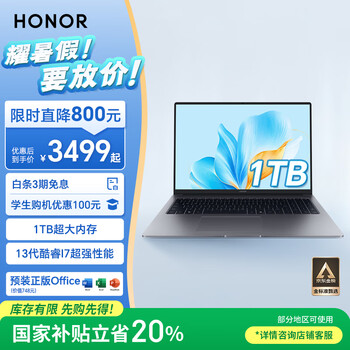 限移动端、京东百亿补贴：荣耀 HONOR X16 2025 战斗版 轻薄本 星空灰（酷睿i5-13420H、16GB、1T、1920x1200、IPS、60Hz）