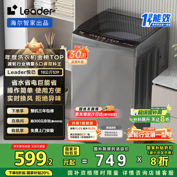 Leader 海尔智家 波轮洗衣机全自动10公斤大容量 宿舍租房 家电政府补贴XQB100-L539