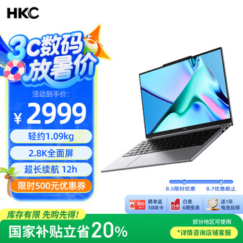 HKC 惊鸿14 笔记本电脑（i5-13420H、16GB、512GB）