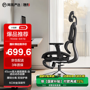 网易严选 小蛮腰系列 S9 Pro 人体工学电脑椅 黑色 带搁脚款
