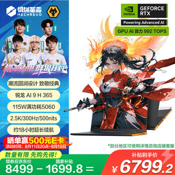 11号20点：机械革命 翼龙16X 16英寸 游戏本(AI 9 H 365 32G 1T RTX5060 2.5K 300HZ 黑)