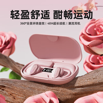 SANAG【柏林之声】Z30耳机适用索尼蓝牙耳机骨传导概念挂耳式不入耳运动跑步降噪耳夹礼物男女 轻黛粉