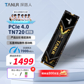 TANLR 探路人4TB SSD固态硬盘 M.2接口NVMe协议 PCIe 4.0 TN720 性能款