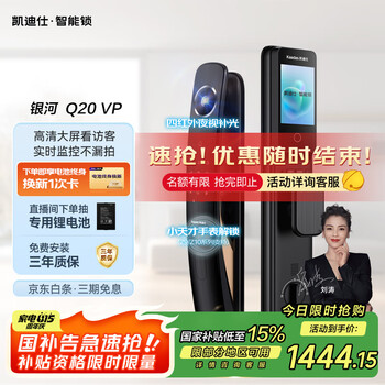 国家补贴：凯迪仕 银河Q20 VP 哨兵猫眼大屏全自动智能门锁