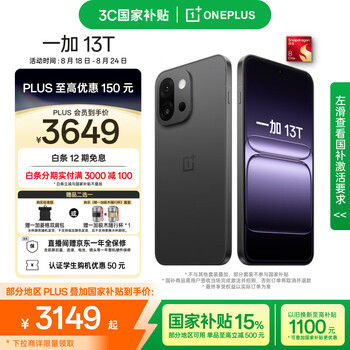 一加 13T 手机 骁龙 8 至尊版 云墨黑 12+512G