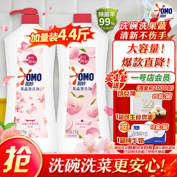 奧妙 果蔬餐具凈洗潔精 1.1kg*2瓶+贈品(1號店會員)