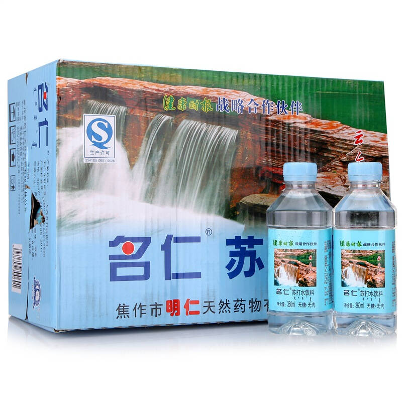 【京東超市】名仁(mingren)無糖無汽蘇打水 360ml*24 整箱