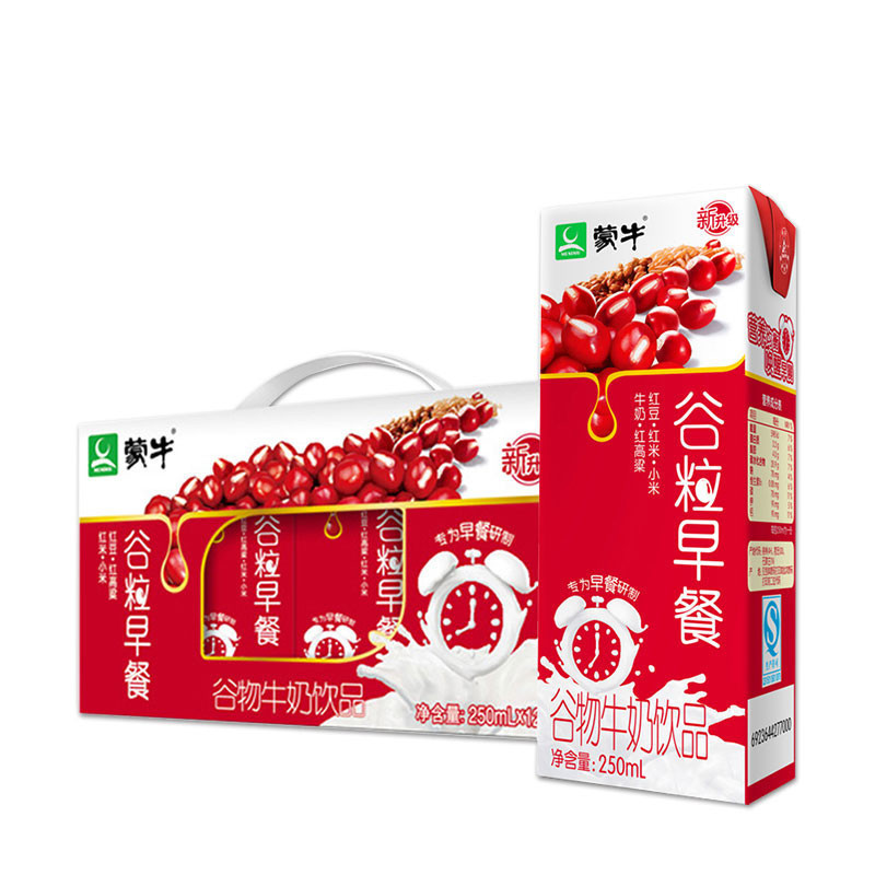 蒙牛红谷谷粒早餐牛奶饮品250ml12盒