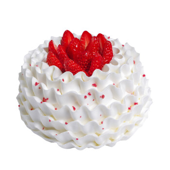 诺心LECAKE 莓果绵绵草莓生日蛋糕 1磅 礼盒装