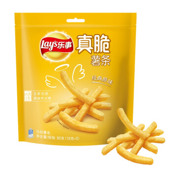 乐事（Lay’s）休闲零食 真脆薯条 原味 90g